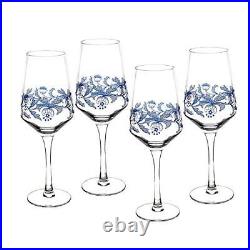 Spode Blue Italian Wine Glasses Set Of 4