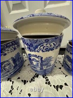 Spode Blue Italian set of 3 canisters