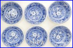 Spode Blue Room Georgian Series BOTANICAL Bowls, Set of 6, Made In England