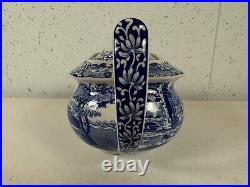 Spode Blue Transfer Ware Italian Pattern 3 Piece Tea Set