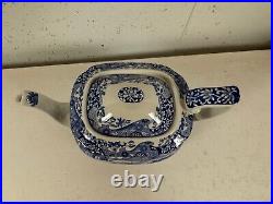 Spode Blue Transfer Ware Italian Pattern 3 Piece Tea Set