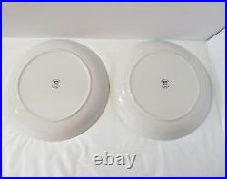 Spode Blue White Italian Winter's Eve Pair 10 Individual Pasta Bowls EUC Round