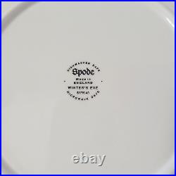 Spode Blue White Set of 4 Winter's Eve 8.75 Individual Pasta Bowls EUC Round