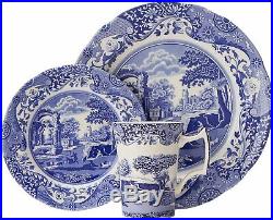 Spode Classic Stunning Blue Italian 12 Piece Earthenware Dinnerware Set for4 NEW