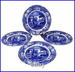 Spode England Blue Italian Earthenware 10.5 Dinner Plates Set of 4 New