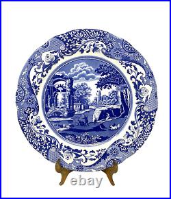 Spode England Blue Italian Earthenware 10.5 Dinner Plates Set of 4 New