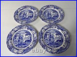 Spode Italian Blue Collection Dinner Plates 10.5 c. 1816 Set of 4