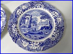 Spode Italian Blue Collection Dinner Plates 10.5 c. 1816 Set of 4