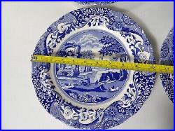 Spode Italian Blue Collection Dinner Plates 10.5 c. 1816 Set of 4