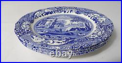 Spode Italian Blue Collection Dinner Plates 10.5 c. 1816 Set of 4