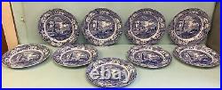 Spode Italian Blue Dinner Plates 10 Pieces 10.5 Diameter