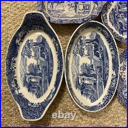 Spode Italian Blue Plate/Dish Lot Of 9 Pieces Made In England