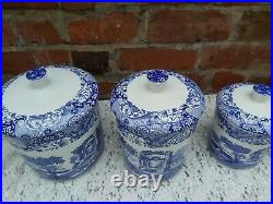 Spode blue Italian Canister set of 3 pieces Never been used
