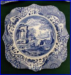 Spode blue Italian decorative rim plate 3 pieces 9.6 inch 10