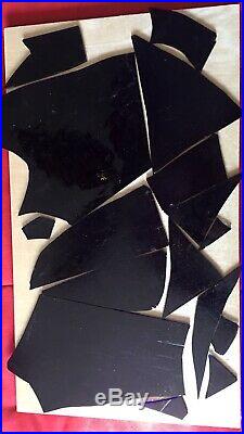 Stain glass pieces, Different Shapes, 3 Colors Dark Blue/red Ruby/green Lemon