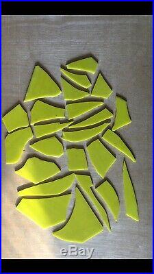 Stain glass pieces, Different Shapes, 3 Colors Dark Blue/red Ruby/green Lemon