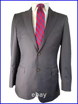 Suit Supply, Dark Blue Italian Wool 2 Button Suit, Size 38l