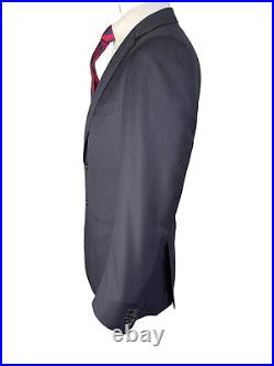 Suit Supply, Dark Blue Italian Wool 2 Button Suit, Size 38l