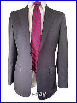 Suit Supply, Dark Blue Italian Wool 2 Button Suit, Size 38l