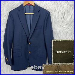 SuitSupply Mens Sz 36R Navy Blue Italian Wool 2 Button Dual Vent Blazer Jacket