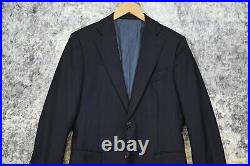 Suitsupply Slim Blue Italian Wool 2 Button Sport Coat Blazer Jacket Size 36 R