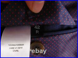 T. M. Lewin Suit 42R W36 Great Condition Blue Italian Fabric