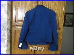 TALBOTS 2 Piece Suit jacket Pants ITALIAN Fabric lightweight Blue Size 10 NWT