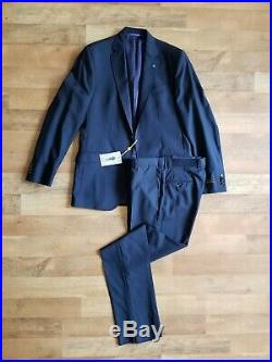 TED BAKER 40 L two piece JONES CT navy blue Italian fabric suit RECENT BRAND NEW