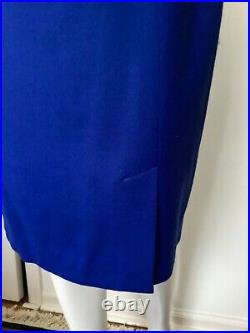 Talbots Cobalt Blue Italian Wool Flannel 2 Piece Suit Jacket Sz 6 Skirt Sz 8