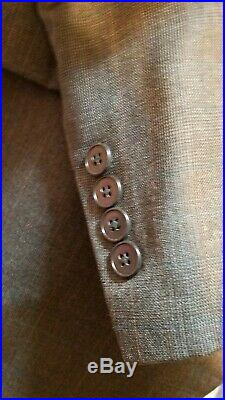 Tasso Elba Dark Grey Light Blue Wool/Cashmere exclusively for Macy 2 piece suit