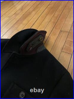 Ted Baker Men's Patch Pocket Collared Overcoat Dark Navy Size 3