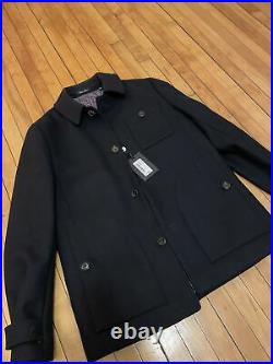 Ted Baker Men's Patch Pocket Collared Overcoat Dark Navy Size 3 warm jacket