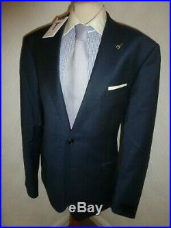 Ted baker royal blue winter suit italian fabric 2 piece 44 jacket x 36 trousers