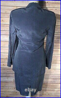 Tombolini Italy Women's 3 Pc Suit Jacket Skirt Halter Vest Blue Italian Size 42