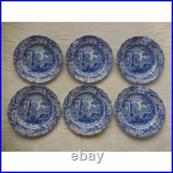 Unused, beautiful Spode British made Blue Italian plates, 6 pieces, 15.7cm