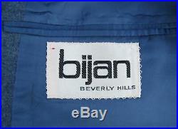 VINTAGE 1980s 41S Bijan Beverly Hills 2-Piece Suit Men 41 Blue Italian Bespoke