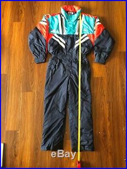 VTG 80s 90s FILA Spell Out Italian Ski Team One piece Suit Snow Snowsuit 38