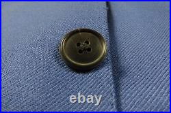 VTG Hermes Paris Mens Pure Cashmere Blue Italian Blazer Jacket Sport Coat 36 R