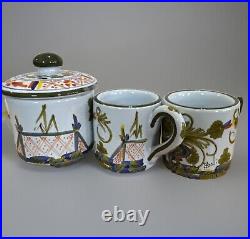 VTG Italian Blue Carnation Coffee ESPRESSO Mug Tea Set Three B BZOLLI BEAUTIFUL