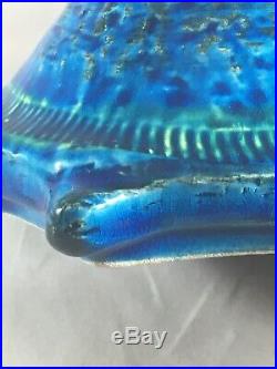 VTG MCM FLAVIA Blue Green Sea Turtle Montelupo Italy 1970s Rare Beautiful Piece