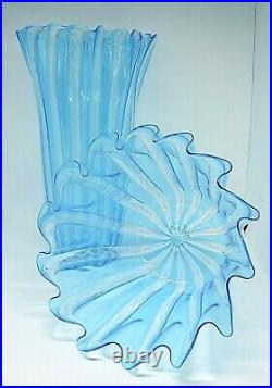 Vase Glass Murano Authentic Reticello Bowl With Edge Collar Piece Single