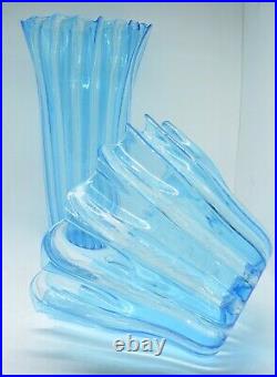 Vase Glass Murano Blue Authentic Reticello Piece Collectibles