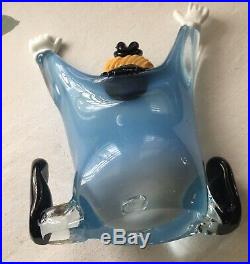 Venetian Glass Clown Blown Glass Blue Arms Outstretched UNUSUAL PIECE