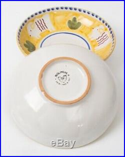 Vietri SOLIMENE Italian Ceramic 4 Piece Bowl Set 2 Coupe & 2 Pasta Serving Dish
