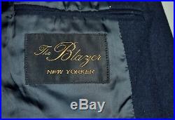Vintage Navy FLANNEL Wool Patch Pocket Sack Blazer 38 S 3/2 Roll Ivy Trad JAPAN