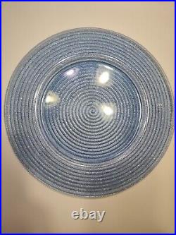 Vintage Rare IVV Italy Cobalt Blue 6 Large Dinner Plate Set