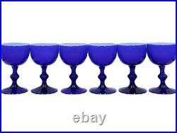 Vintage Set 6 Carlo Moretti Cordial Cocktail Glasses Blue Italian Cobalt Murano