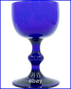 Vintage Set 6 Carlo Moretti Cordial Cocktail Glasses Blue Italian Cobalt Murano