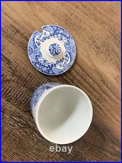 Vintage Spode BLUE ITALIAN Porcelain Preserve Jam/Jelly Jar & Lid Rare Piece