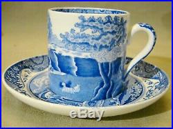Vintage Spode Italian Blue Transfer Tea Coffee Set for Six 15 Pieces 1970+